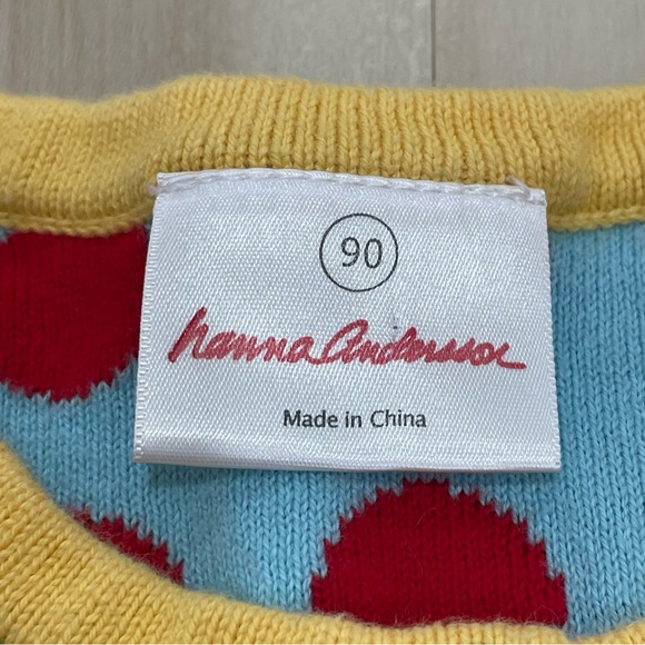 EUC Hanna Andersson Sweater Dress Short Sleeve Size 3 (90). Pink,Blue,Red,Yellow - Picture 5 of 9
